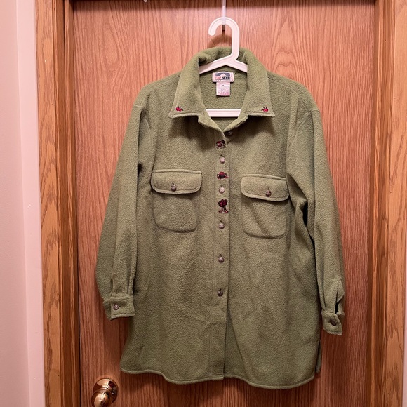 Vintage green apple fleece shacket - Picture 6 of 6